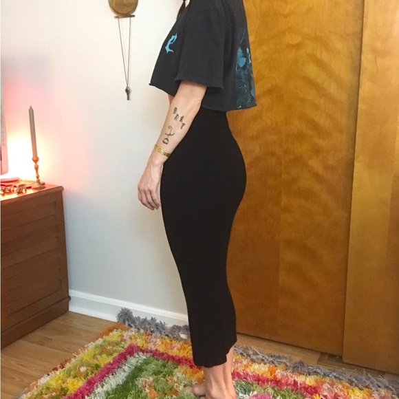 The BABATON Group Aritzia Black Ribbed Tube Pencil Bodycon Skirt - Picture 9 of 11